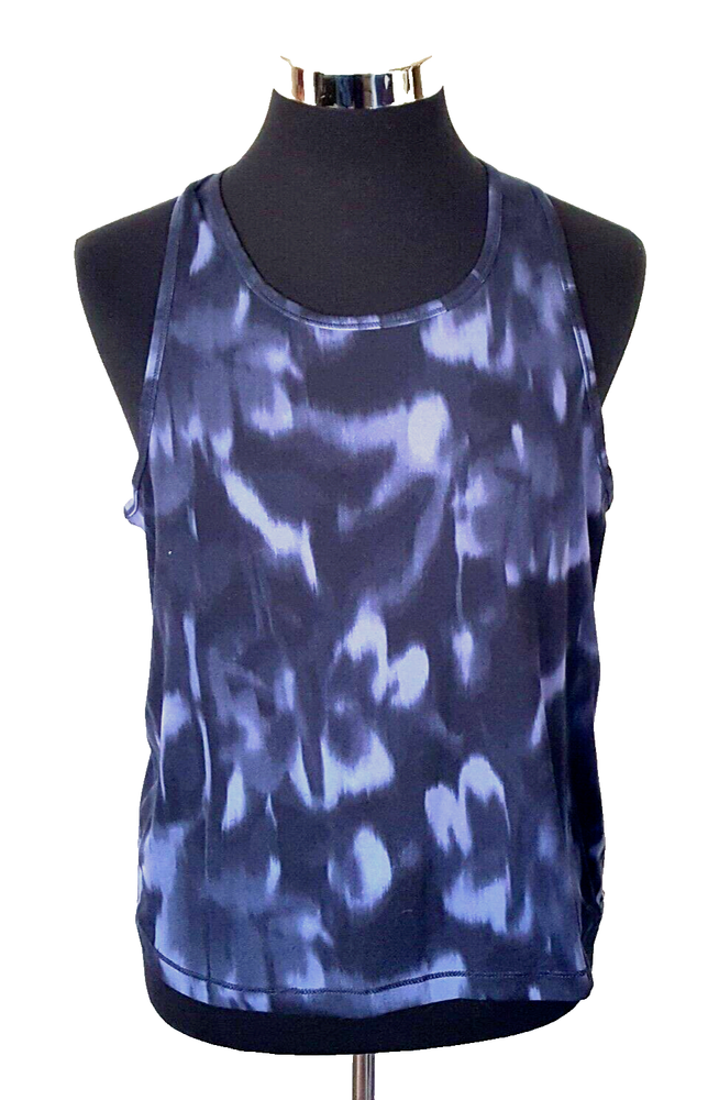 Members Mark Womens Zen Tank Top XLarge Sleeveless Blue Nylon Spandex Blend-image