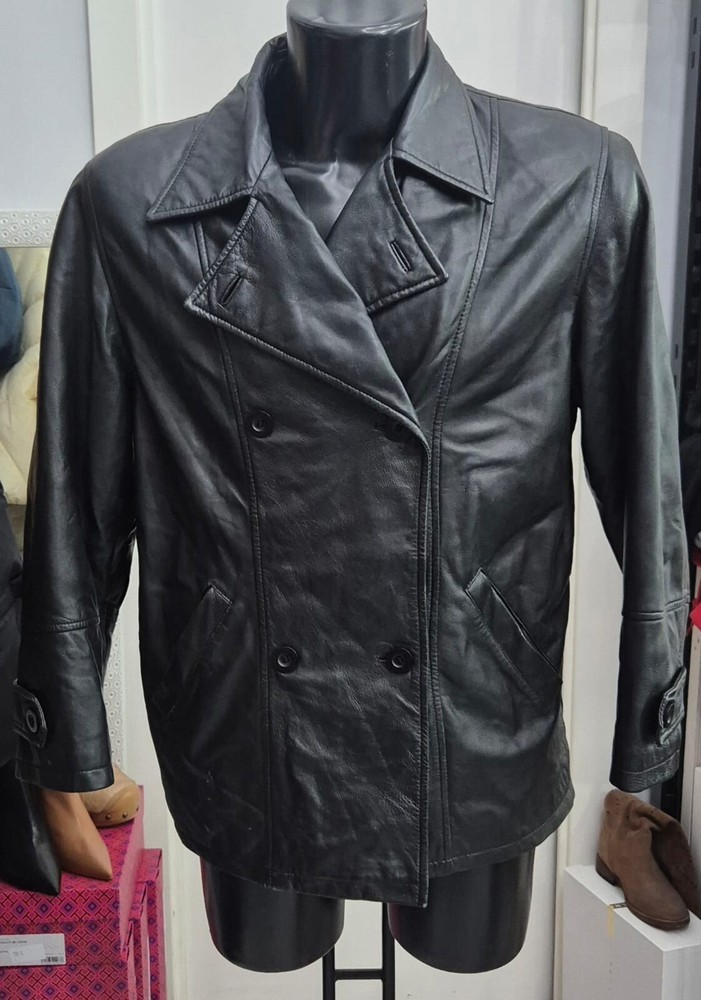 Black Leather Jacket for Women Size 42 - LLR145