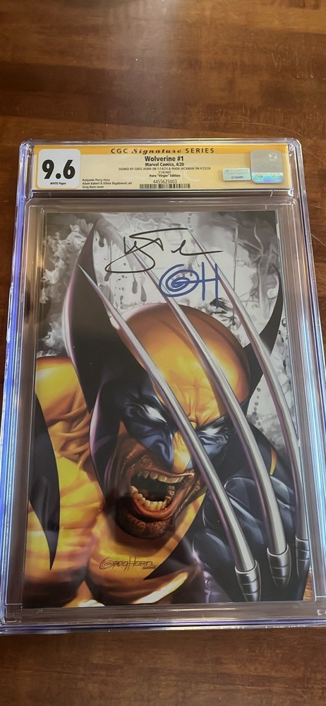 CGC 9.6 SS Horn Virgin Edition Wolverine #1 Signed By Hugh Jackman & Greg Horn