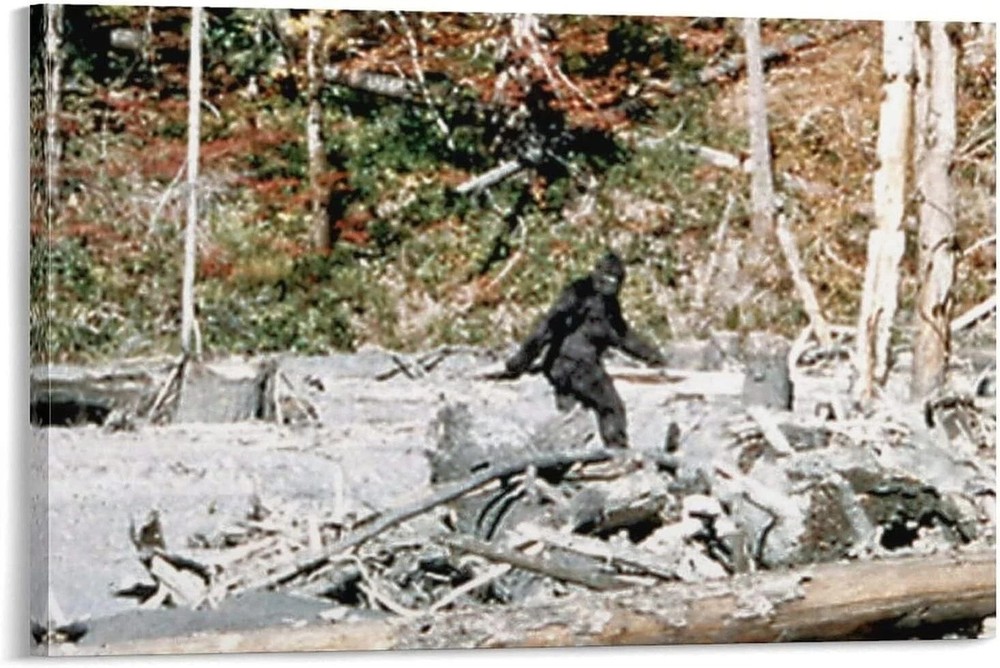Sasquatch Retro Poster Vintage Bigfoot Canvas Art Poster and Wall Art Picture