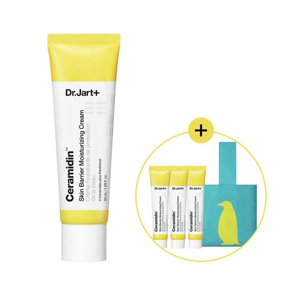 Dr.Jart Ceramidin Cream 50ml with 3 Travel Size 15ml Skin Barrier Repair Moisturizing Set