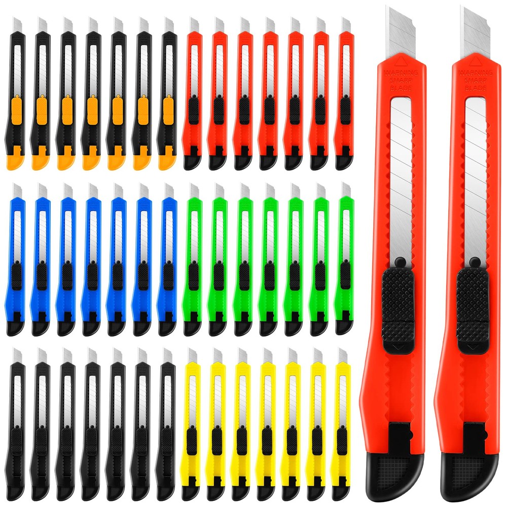 42 Pack Box Cutter Retractable, 9MM Snap-Off Blade Utility Knife, Razor Knife...