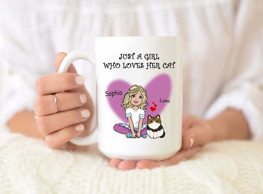 Just A Girl Who Love Her Cats Mug Bestie Mug Cat Lover Gifts Cat Owner Mug Gifts