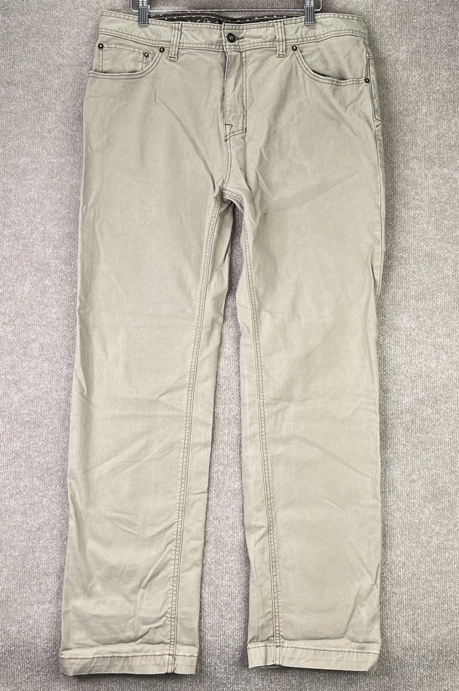 Prana Tuscon Pants Mens 38 x 32 Slim Brown Hiking Work Casual M4TU32314