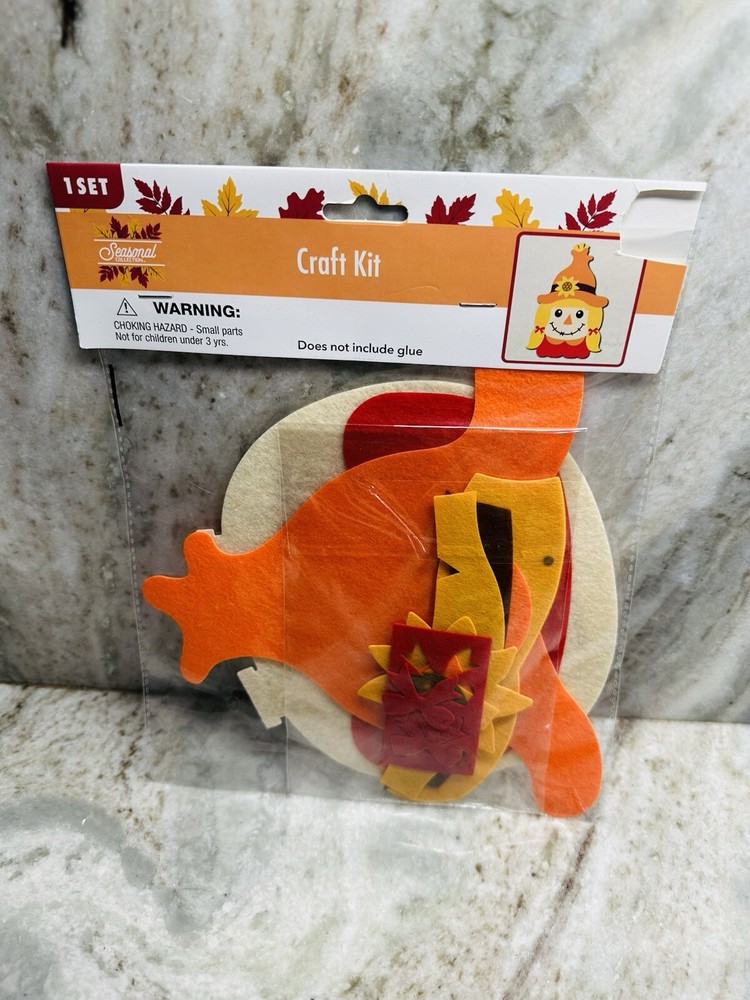 Seasonal Collection 1set Felt Thankgiving Craft Kit No Glue Included Scarecrow-image