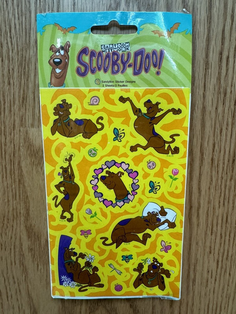 Vintage 1998 90s Scooby-Doo Cartoon Network Sandylion Stickers 2 Sheets