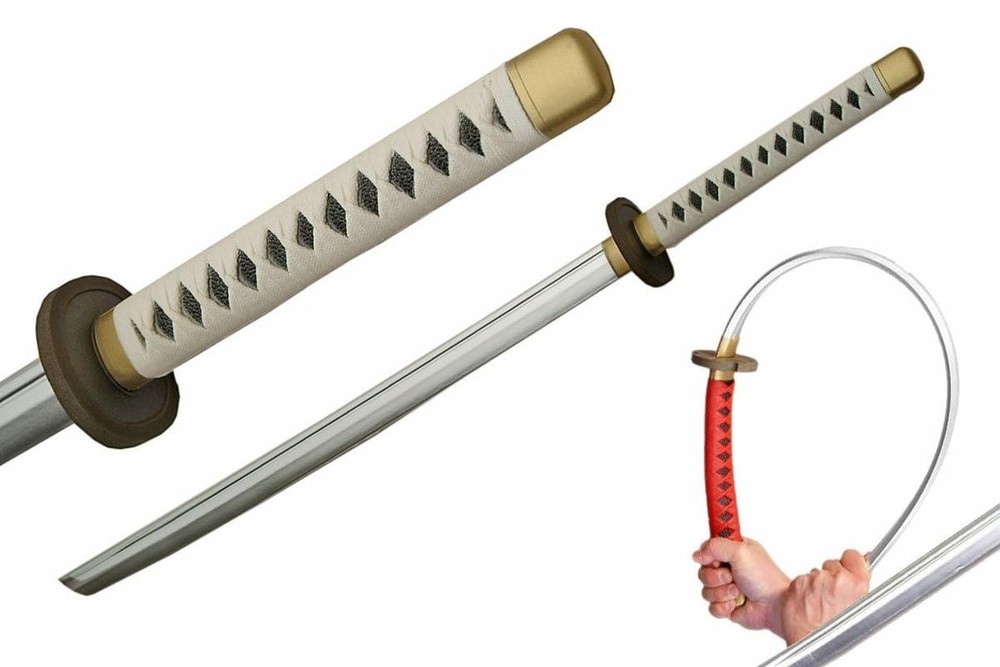 39-inch White Samurai Foam LARP Sword for Safe Combat Play