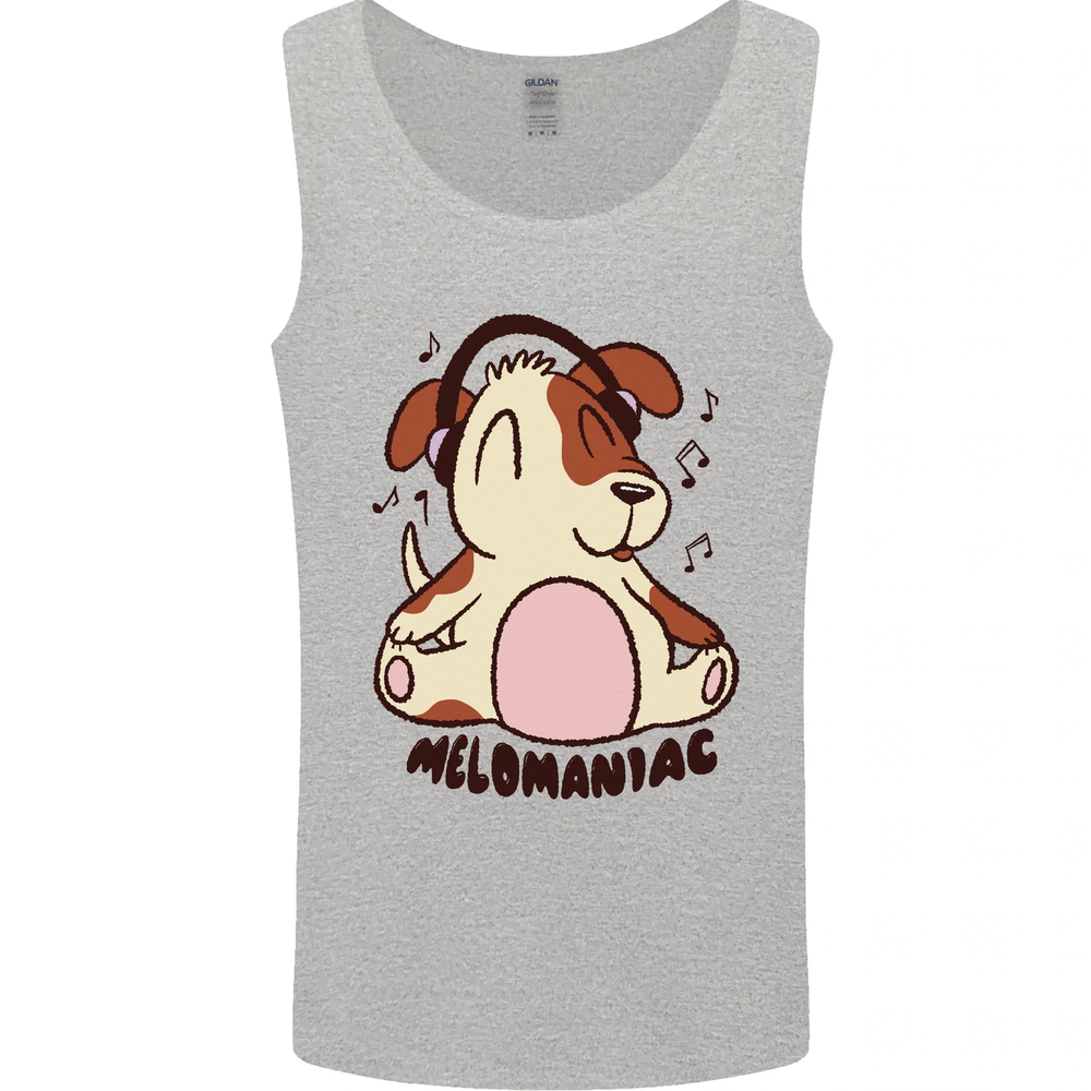 Melomaniac Dog Yoga Meditation Funny Mens Vest Tank Top
