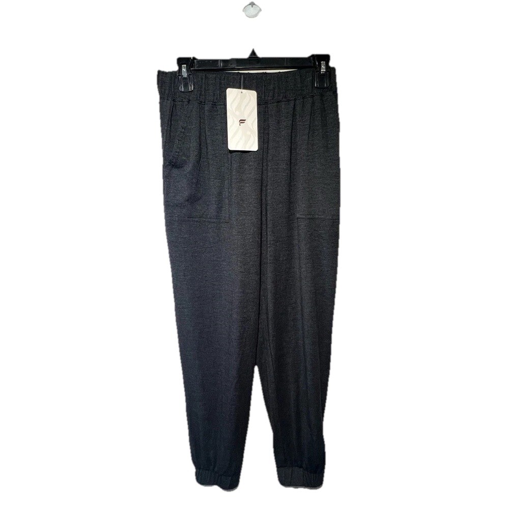 Fabletics Women Restoreknit Tapered Lounge Pant Charcoal Gray Relaxed Fit