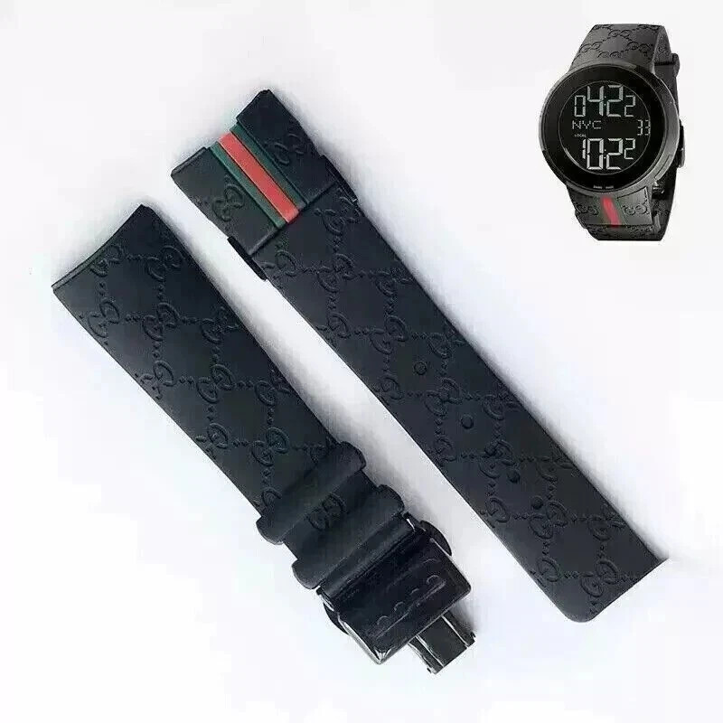 26mm Rubber replacement Watch Strap For I-Gucci Digital Men's Watch YA114207