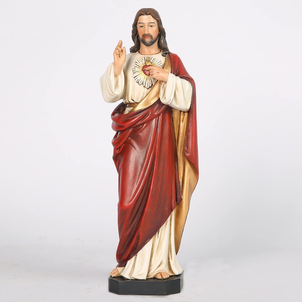 BC Catholic Sacred Heart of Jesus Statue Religious Figurine Gift for Devotion