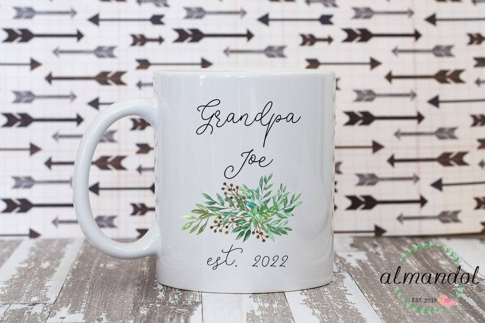 Grandpa Est. 2022 Pregnancy Announcement Grandpa To Be Coffee Mug. Baby Announce