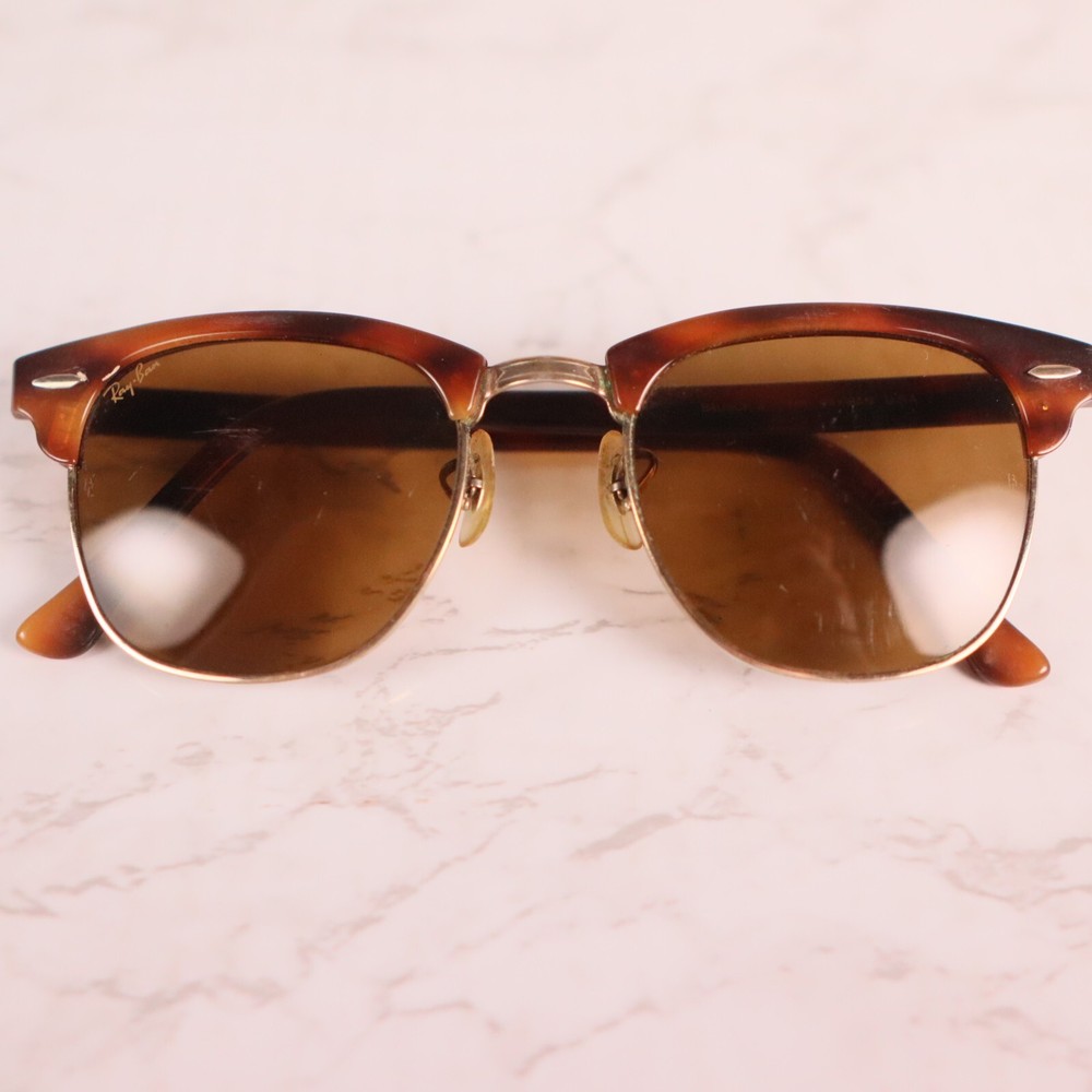 Vintage B&L Ray Ban Bausch & Lomb Brown Blonde Clubmaster W1117 Frame Only