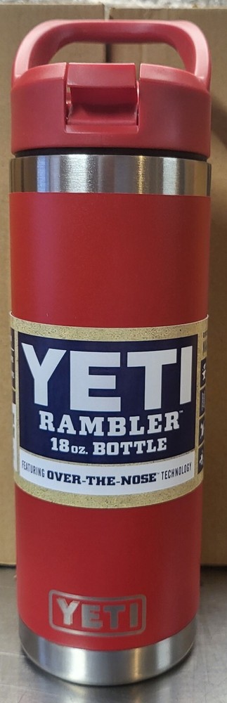 YETI Rambler 18oz Water Bottle with color-matched straw lid NEW!!  RED