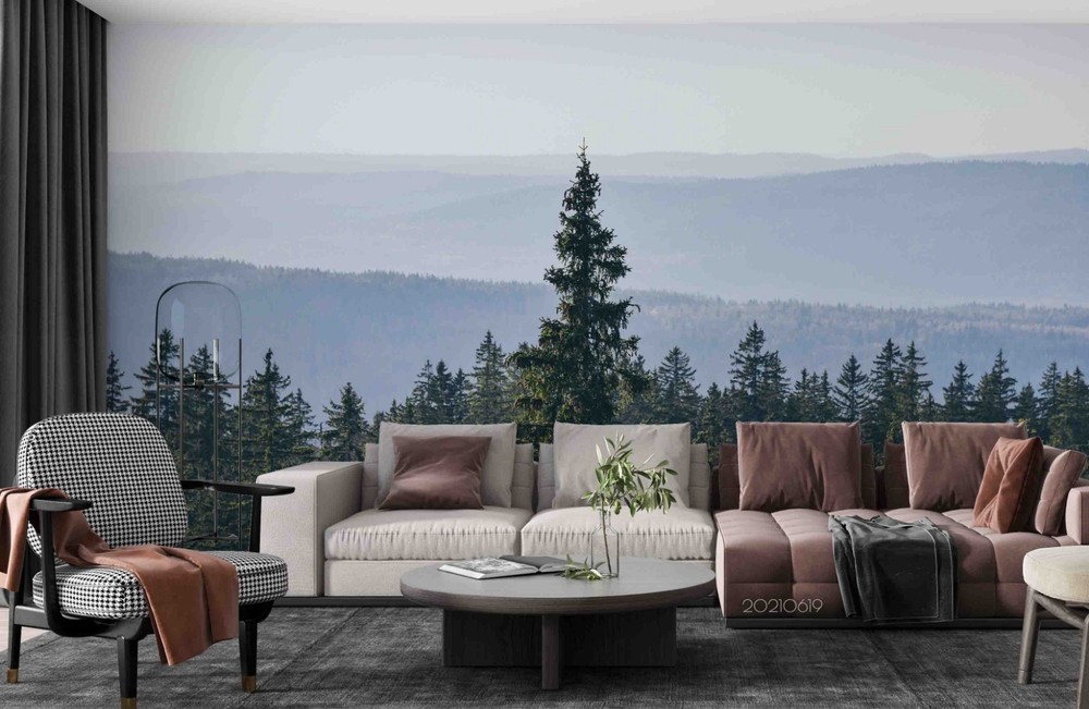 3D Mountains Forest Landscape Wall Murals Wallpaper Murals Wall Sticker