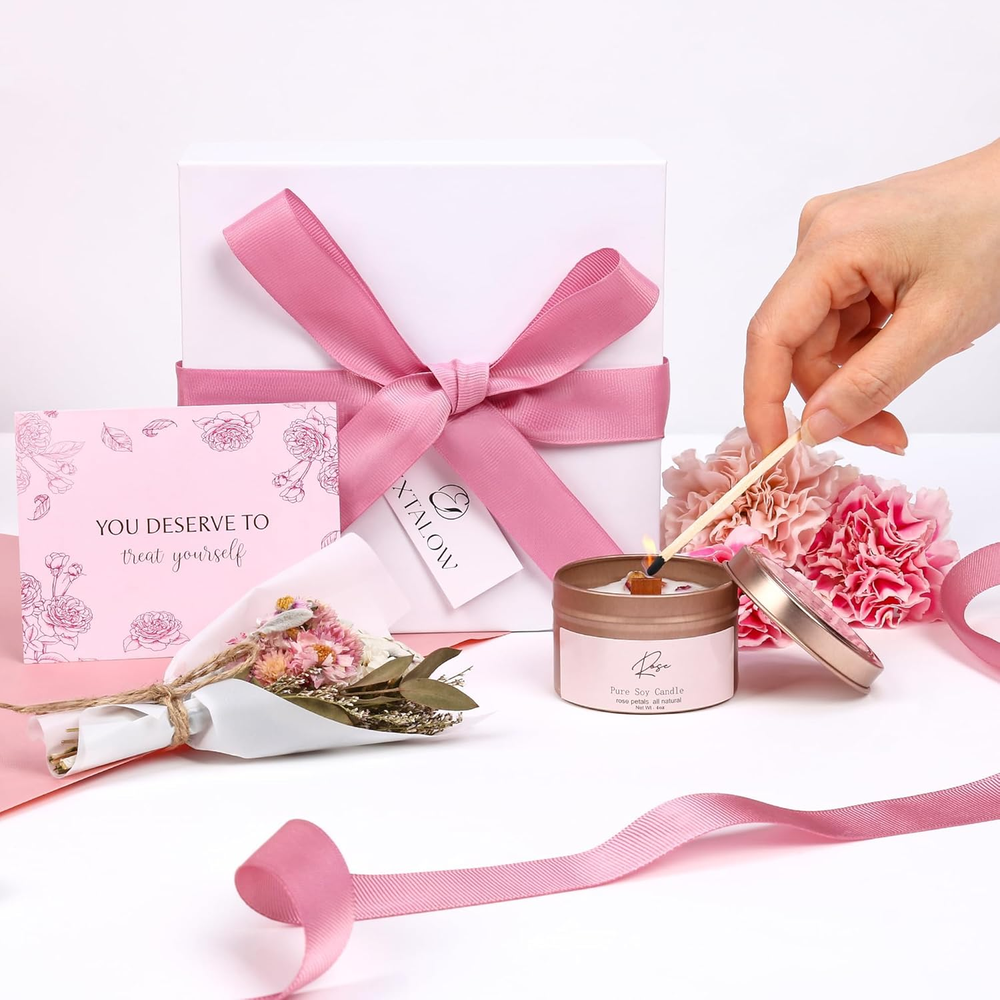 Luxury Rose Spa Gift Set for Women - Bath & Body Care Relaxation Kit for Mom