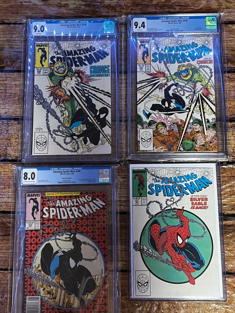 Amazing Spider-Man 298–301 Venom Lot CGC Graded Todd McFarlane