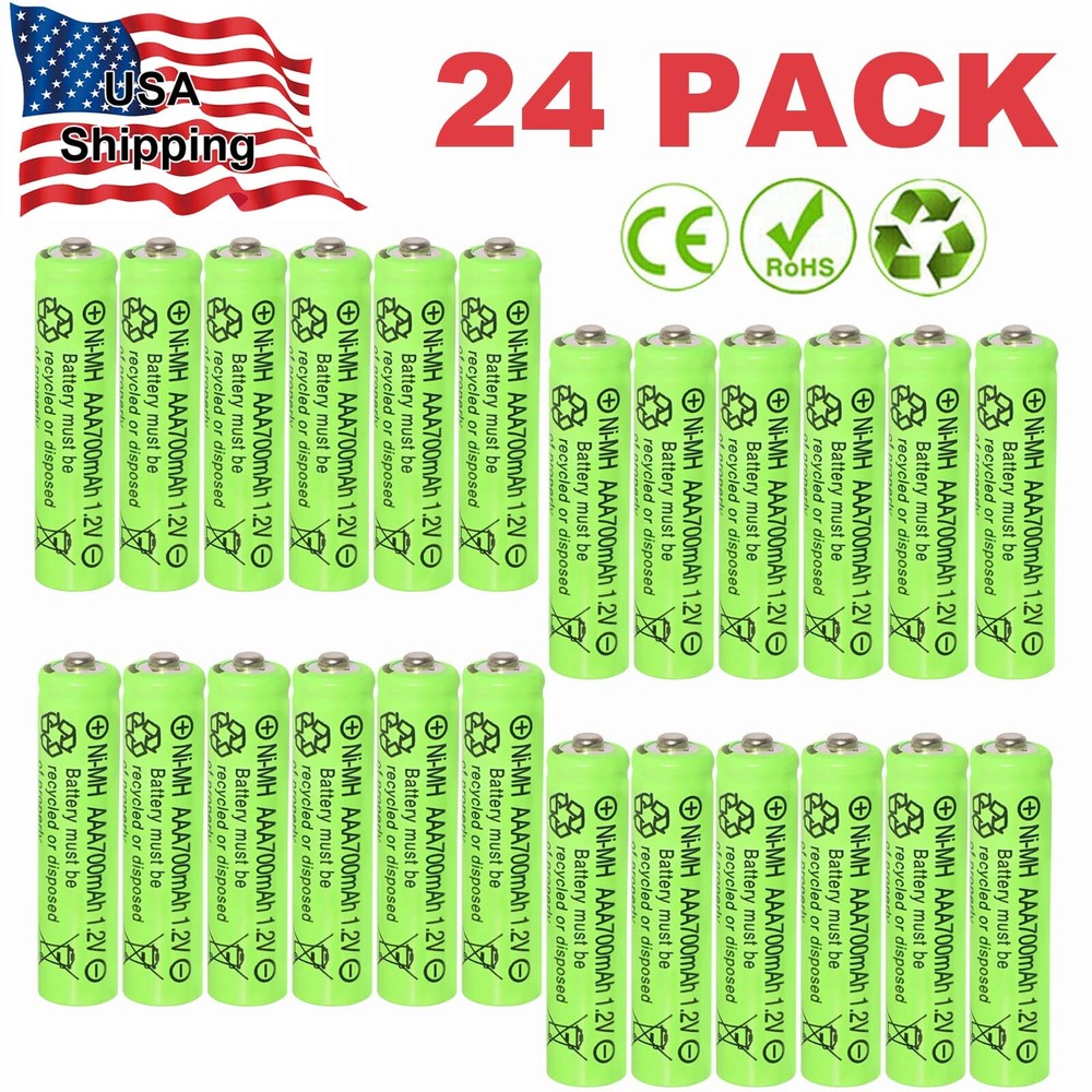 24pcs Ni-MH 1.2v AAA Rechargeable Batteries AAA Battery for Garden Solar Light
