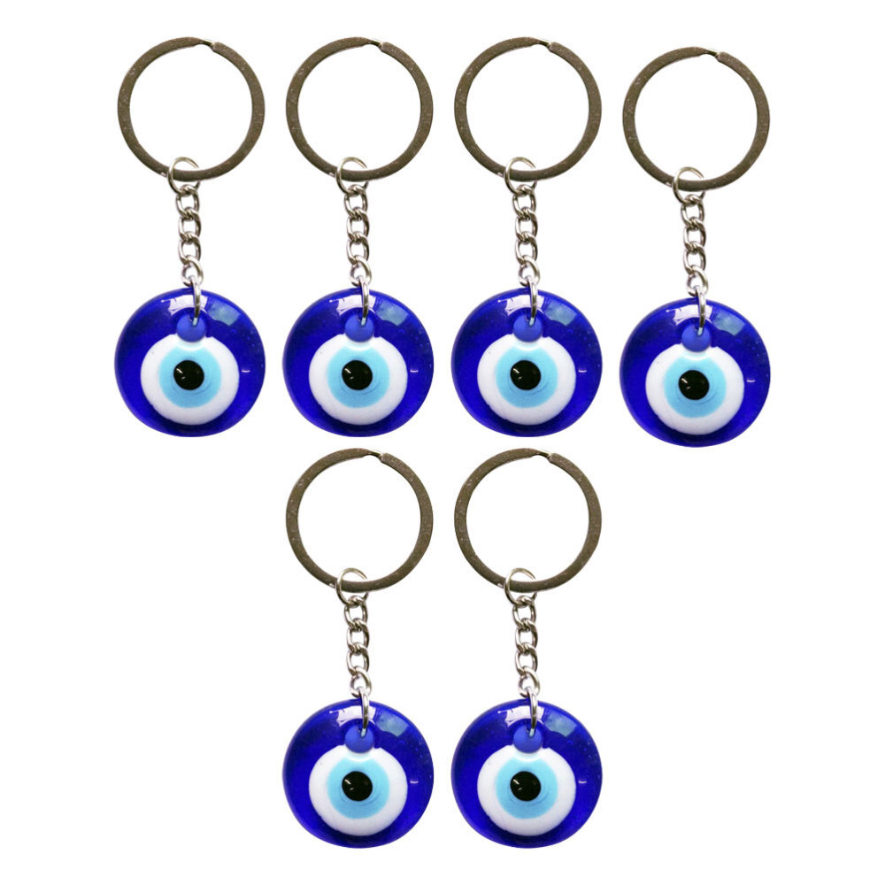 6pcs Evil Eye Decor Cat Keychain Keychains for Women Purse Pendant Keychain