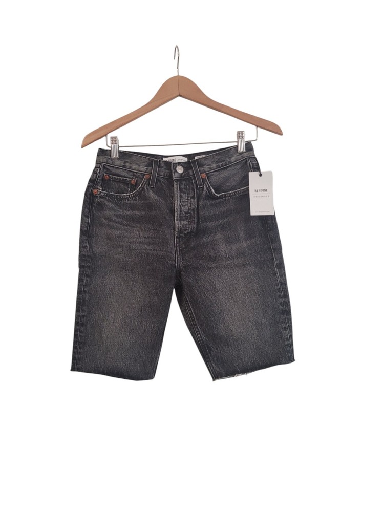 New Re/Done x Levi's Black Cut Off Denim 90's Boy Shorts Size 26