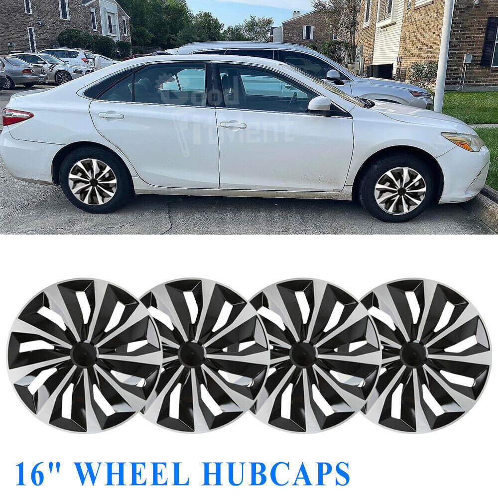 Set of 4 16-Inch Snap-On Wheel Hubcaps for Toyota Camry Steel Rims