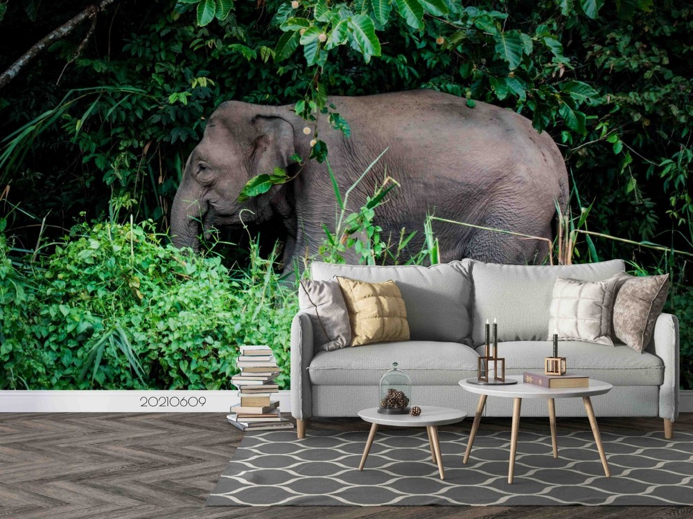3D Plant Elephant Landscape Wall Murals Wallpaper Murals Wall Sticker
