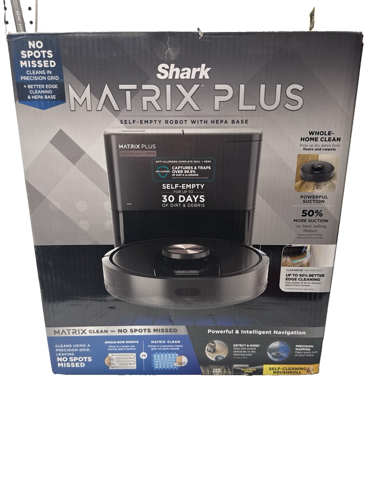 Shark Matrix Plus Robot Vacuum with Self-Empty HEPA Base BNIB Factory Sealed