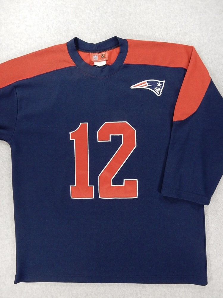 New England Patriots NFL Replica Football Jersey Shirt (#12 Brady) Men's Large