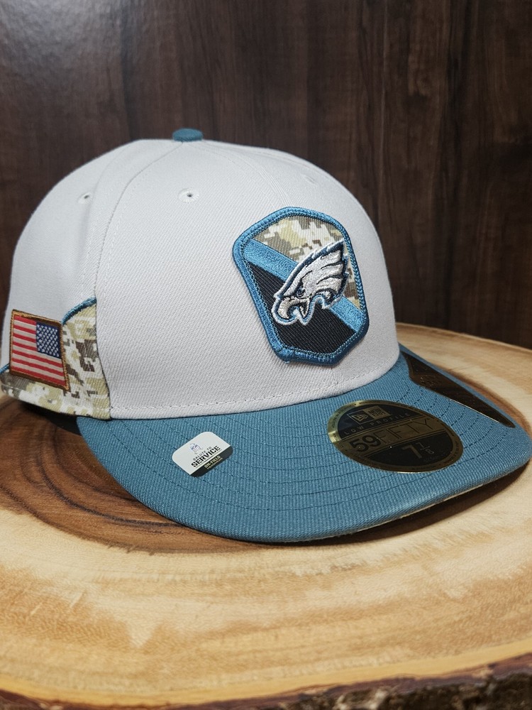 Philadelphia Eagles New Era 59Fifty LP Salute To Service Fitted Hat Size 7 7/8