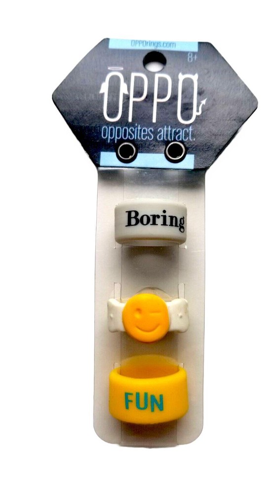 OPPO RINGS Silicone Fun Jewelry with BORING FUN Emoji Design for Playful Style