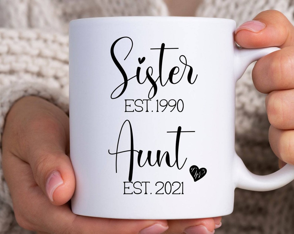 Sister To Aunt Mug Pregnancy Announcement Auntie Christmas Gift Baby