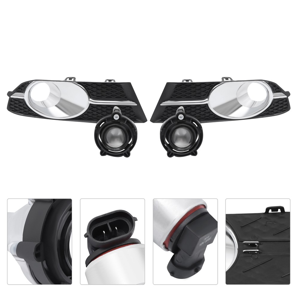 Bumper Fog Light Driving Lamp w/ Cover Trim Bezel Kit For 2012-2017 Buick Verano