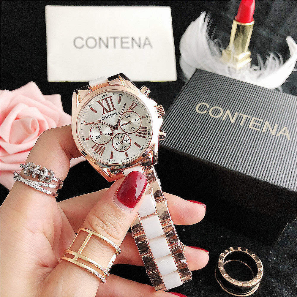Elegant Quartz Ladies Watch with Diamond Accents and Stylish Alloy Strap