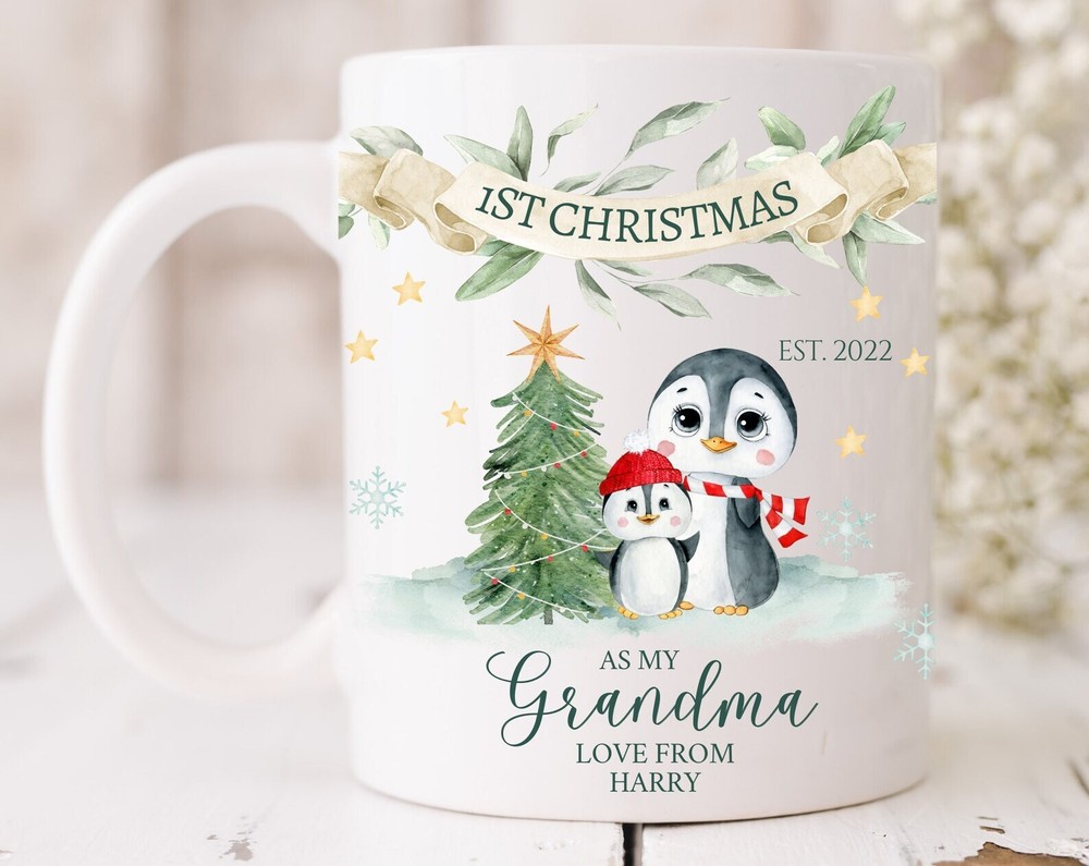 Grandma's 1st Christmas 2022 Mug Cup - Perfect Gift for Granny