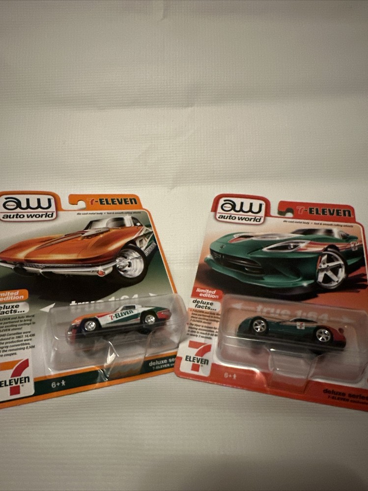2023 Auto World 1:64 7-11 Exclusive’12 Dodge Viper & '67 Chevy Corvette New