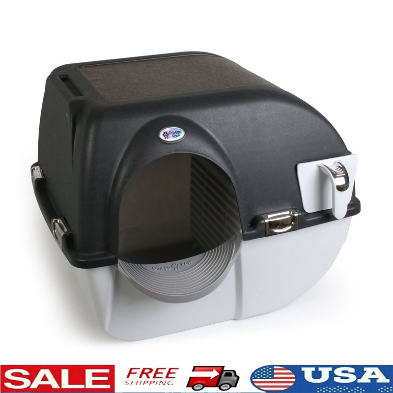 Self Cleaning Elite Litter Box W/ Integrated Litter Step & Chrome Accents New