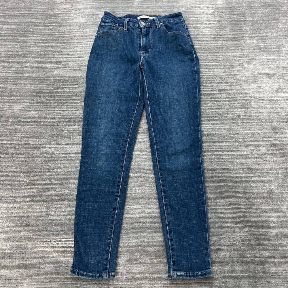 Levi's 721 Jeans Size 25 Womens High Rise Skinny Medium Wash Blue Denim