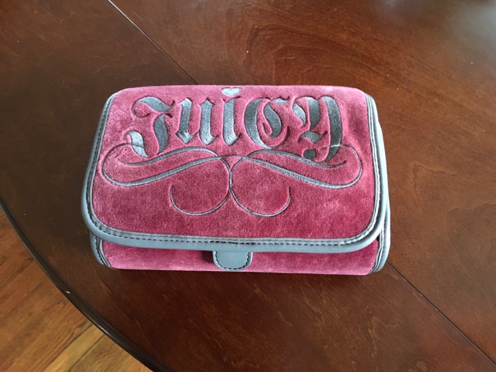 JUICY COUTURE Light Burgundy and Gray TOILETRIES BAG Y2K/VINTAGE/Pink Tag Exc.