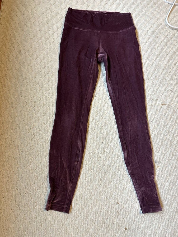 Lululemon Garnet Wunder Under Velvet Leggings Size 8