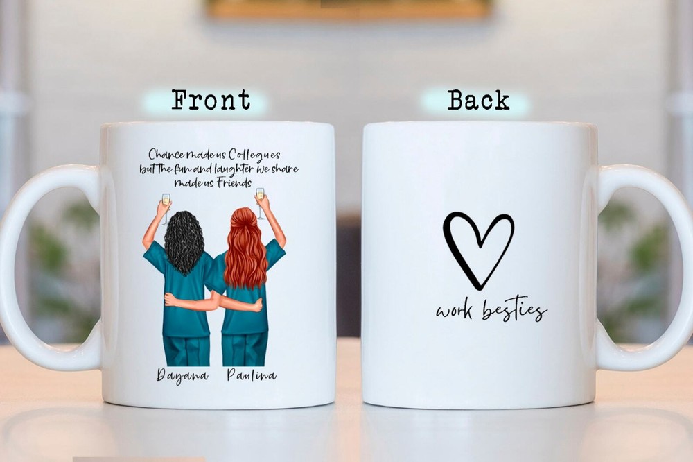 Nurse Work Besties Nurse Best Friends Personalised Nurse Gift Paramedic & Nu
