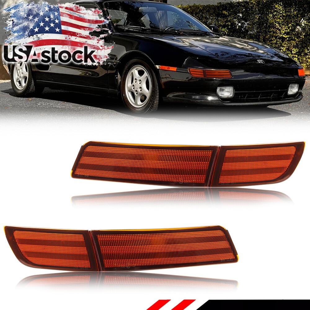 Amber Lens Front Bumper Turn Signal Marker Lights For 91-95 Toyota MR-2 MR2 SW20