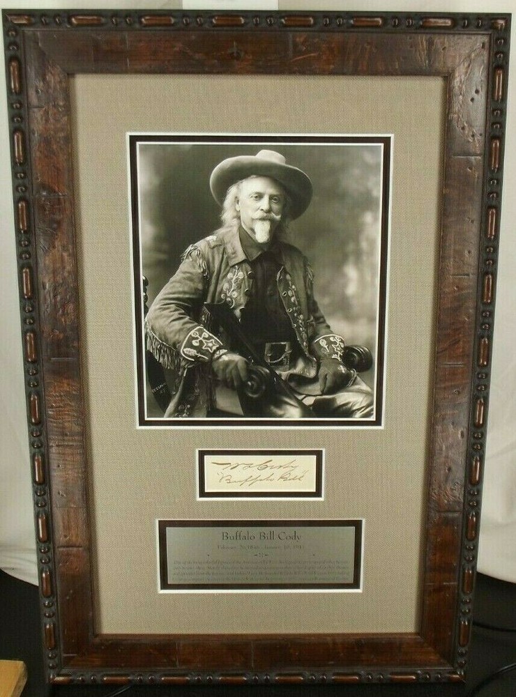 William 'Buffalo Bill' Cody Showman Autograph Framed Display JSA Authenticated