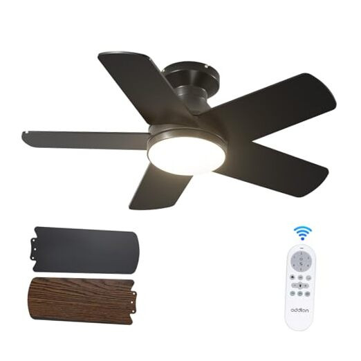 32 Inch Low Profile Ceiling Fan with Integrated Light Kit