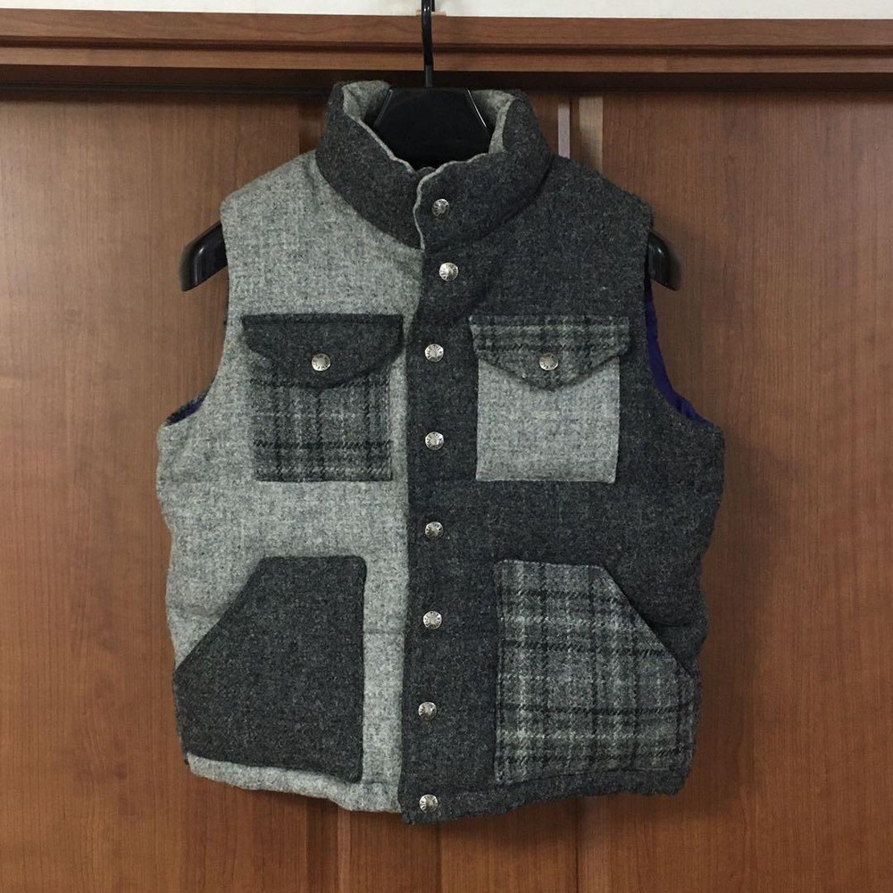 THE NORTH FACE PURPLE LABEL    Harris Tweed Down Vest Xs