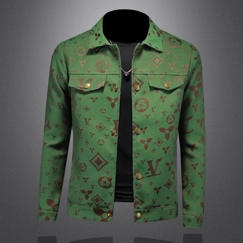 Men Luxury Fashion Trendy Bomber Streetwear Long Sleeve Denim Casual Jacket Coat