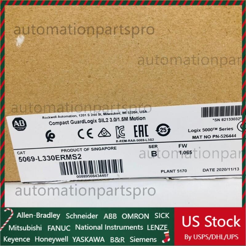 Allen-Bradley 5069-L330ERMS2 Compact GuardLogix SIL2 3.0/1.5M US Free Tax