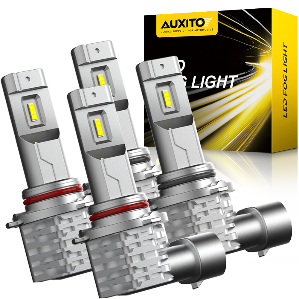 9005 9006 LED Headlight Kit Combo Bulbs 6500K High Low Beam Super White AUXITO