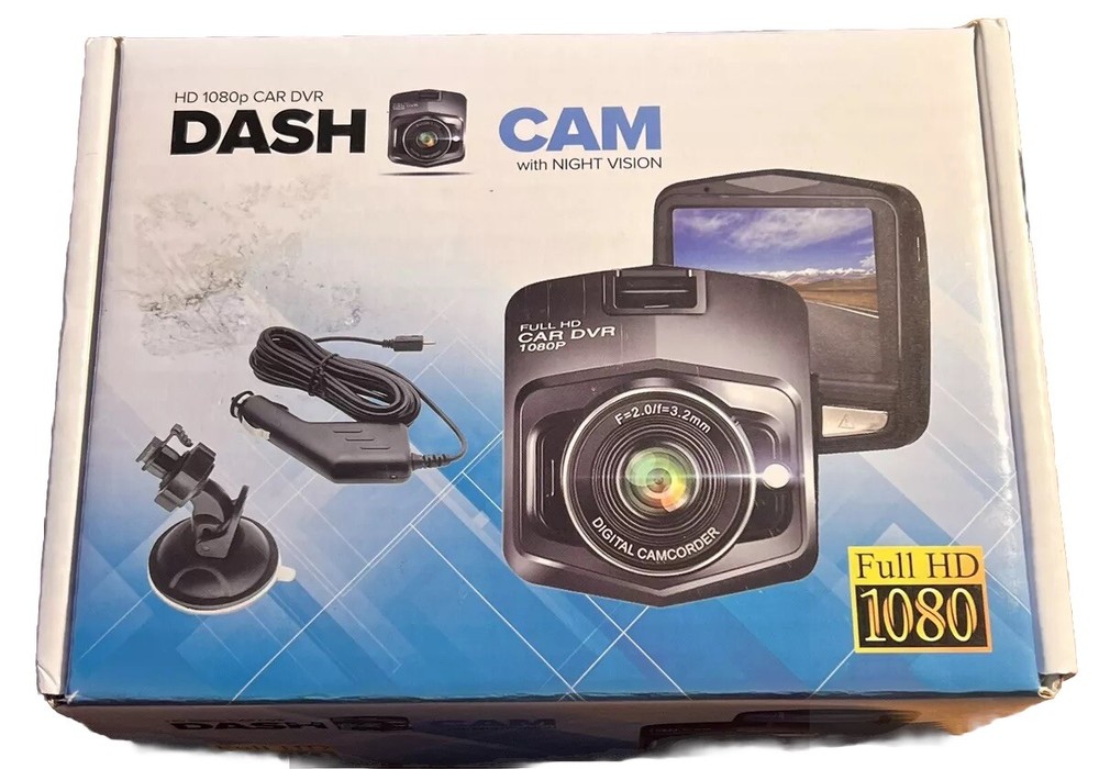 HD Dash Cam With Night Vision 1080p Car Dvr New Open Box
