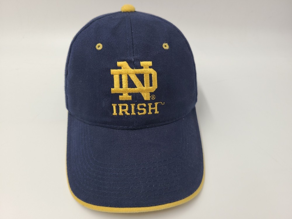 Notre Dame Fighting Irish Signatures Adjustable Hat Cap Men Women NCAA Blue Gold
