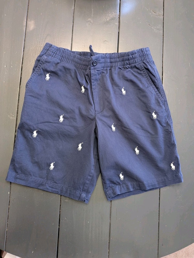 Polo Ralph Lauren Boys Chino Shorts Navy Blue Size 14 Embroidered Logo Kids